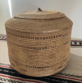 Antique Native American Yupik Inuit Woven Basket