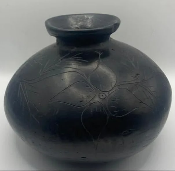 Vintage Native Ameican Black on Black Pueblo Pottery (1 of 3)