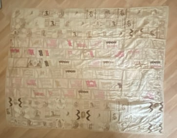 Antique Native American Hand Made Cigar Silk Quilt