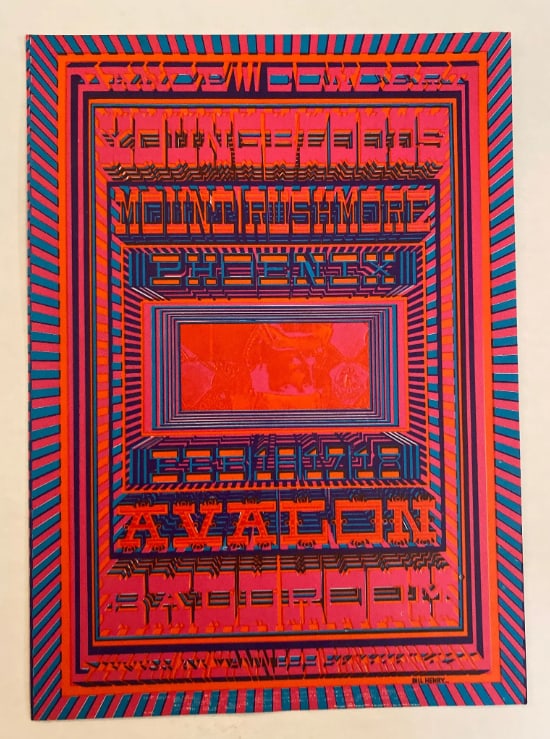 Youngbloods Mount Rushmore 1968 Family Dog Postcard: 1st Printing FD106