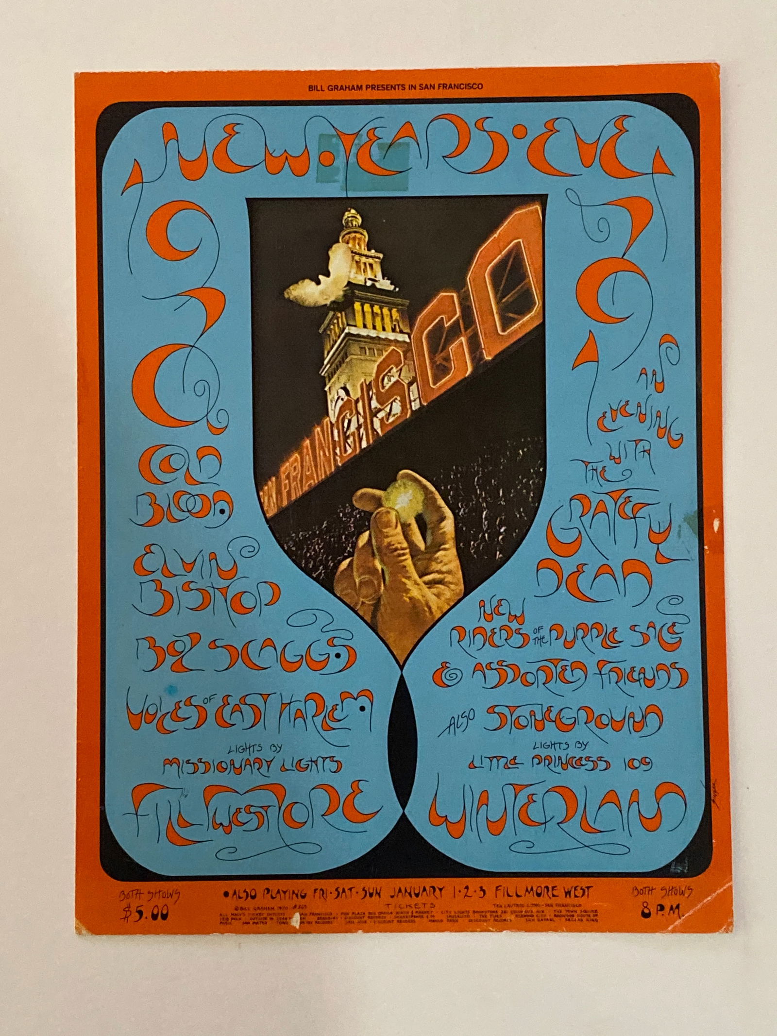 Grateful Dead 1970 Fillmore Concert Handbill (1 of 2)