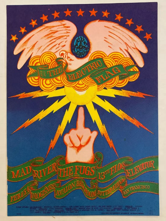 Electric Flag 1968 Family Dog Postcard (1 of 2)