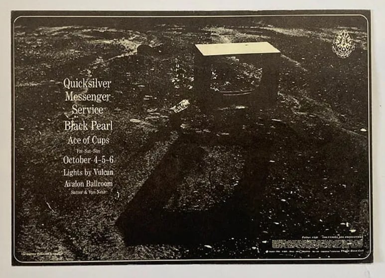 Quicksilver Black Pearl 1968 Family Dog Postcard: 1st Printing FD140