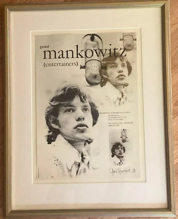Mick Jagger Rolling Stones Gered Mankowitz 1992 London Exhibit Poster Signed (1 of 1)