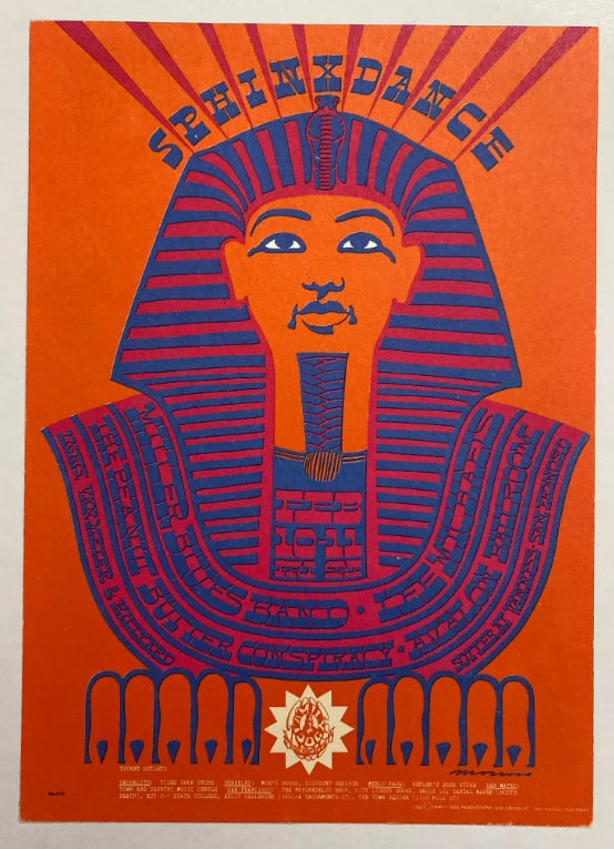 Sphinx Dance Miller Band 1967 Family Dog Postcard: 1st Printing FD47