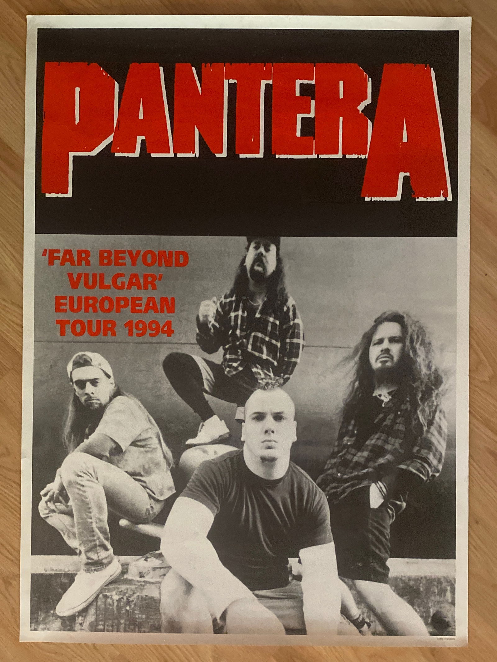 Pantera Far Beyond Vulger 1994 European Tour Poster (1 of 1)