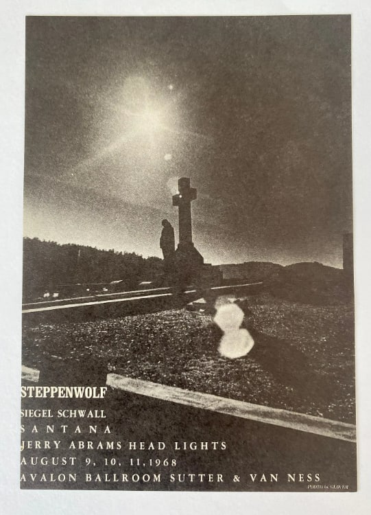 Steppenwolf Santana 1968 Family Dog Postcard: 1st Printing 132