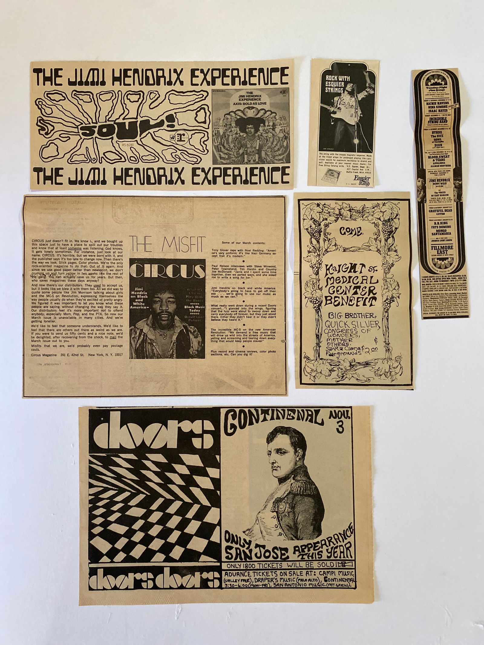 Jimi Hendrix, the Grateful Dead The Doors 1960s ephemeral (1 of 1)