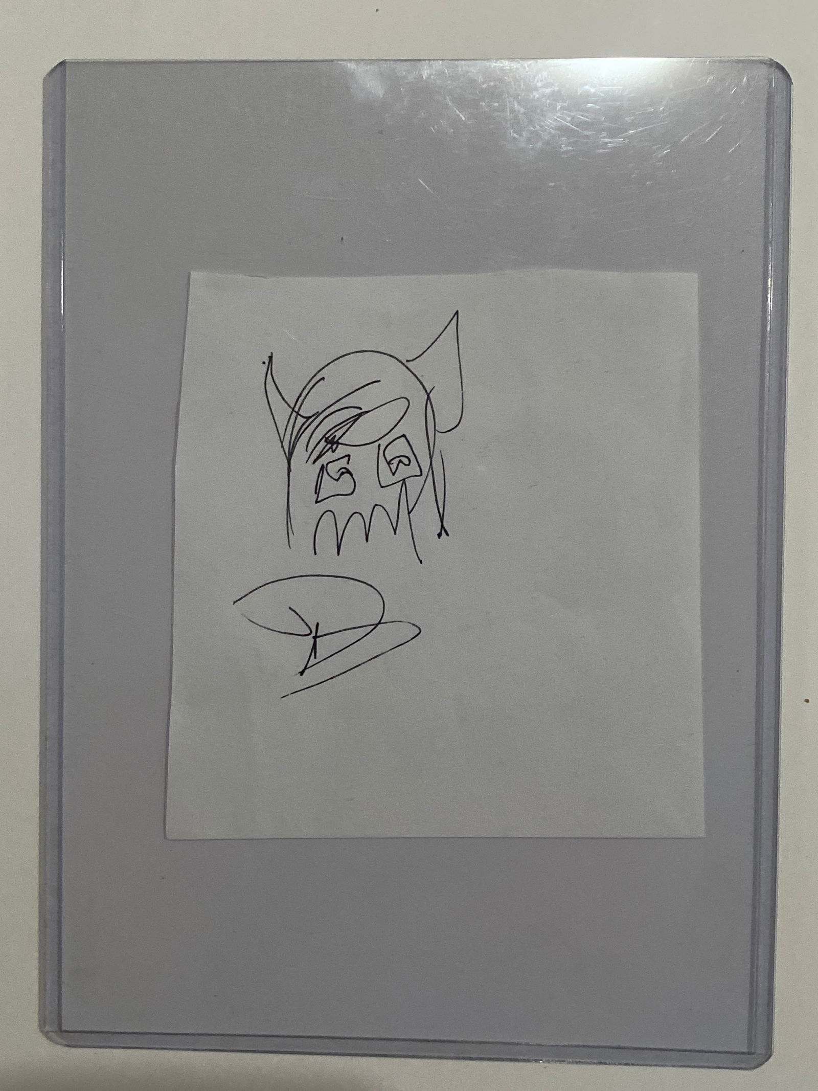 Dave Grohl Autograph and Drawing: On Paper Measures 4.25x4