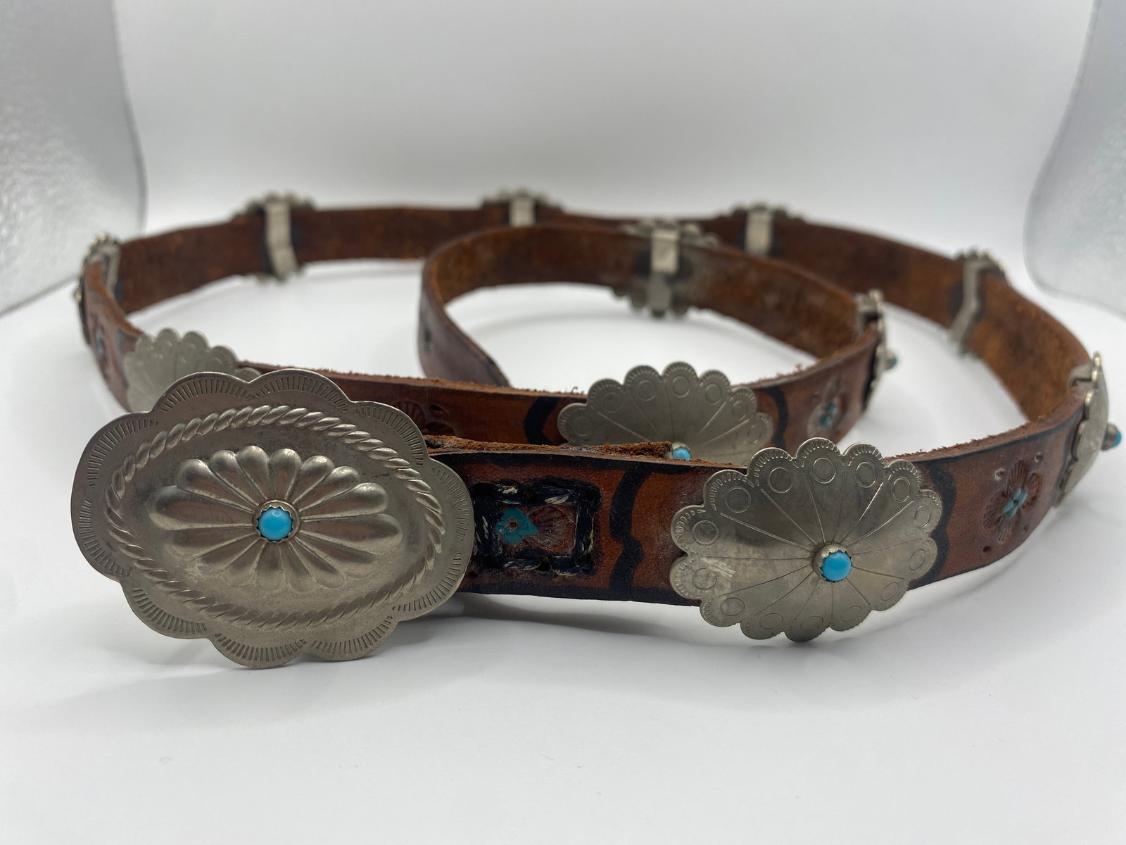 Antique Native American Silver Concho Belt (1 of 3)