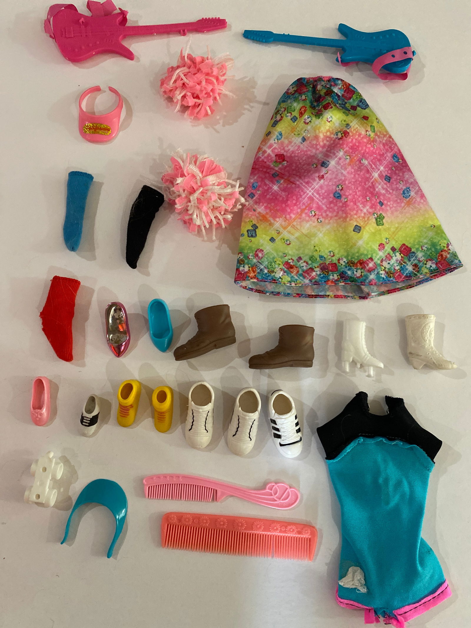 Vintage Barbie Doll Clothes Outfit Lot: Group lot of vintage Barbie doll clothing and outfits. Original Barbie fashion pieces were produced by Mattel across numerous themed wardrobe sets and are widely collected for their connection to spec