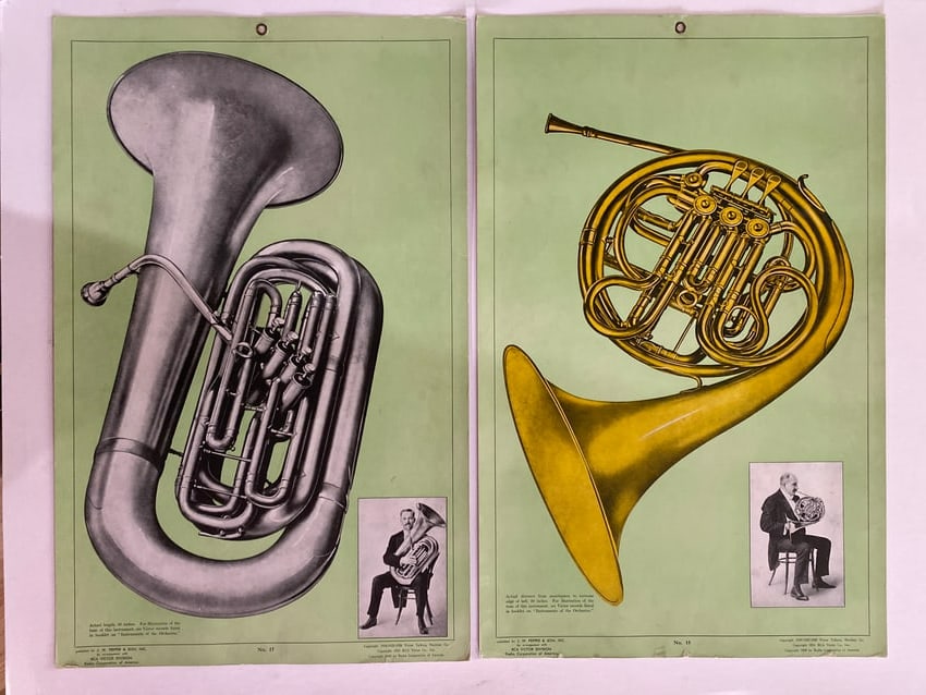 RCA Records Orchestra Instrument Poster: RCA Records orchestra instrument poster. RCA and RCA Victor were major names in recorded music and issued advertising, promotional, and educational material connected with classical music and instrume