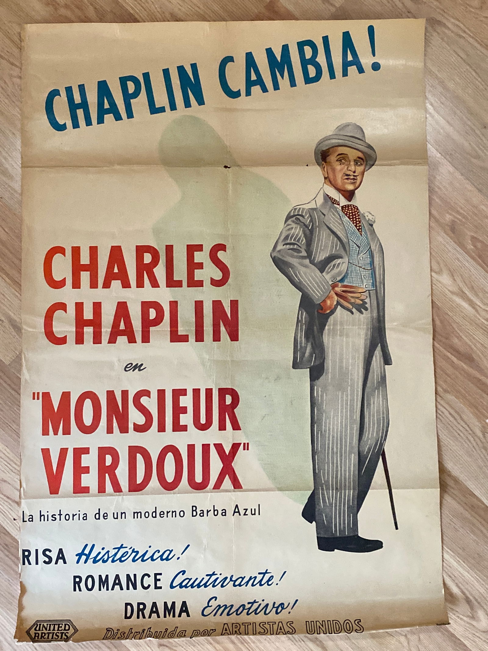 Charlie Chaplin Monsieur Verdoux Movie Poster: Charlie Chaplin movie poster. Chaplin was one of the defining figures of silent film and is best known for the Tramp character and films such as The Kid, City Lights, Modern Times, and The Great