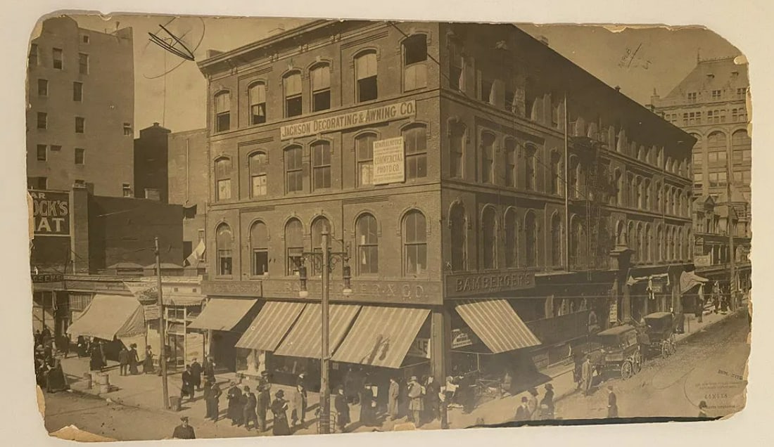 Large Early 20th Century NYC & Inuit Photo: One of a kind photo from NYC Public Library Archive measures: 25.5x14.25