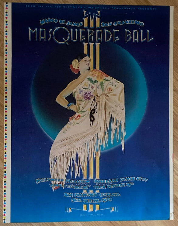 Masquerade Ball 1979 Fundraiser Poster Artist Proof: This came direectly from Randy Tuten when he lived in Lake County Ca. Measures. 27.75x22