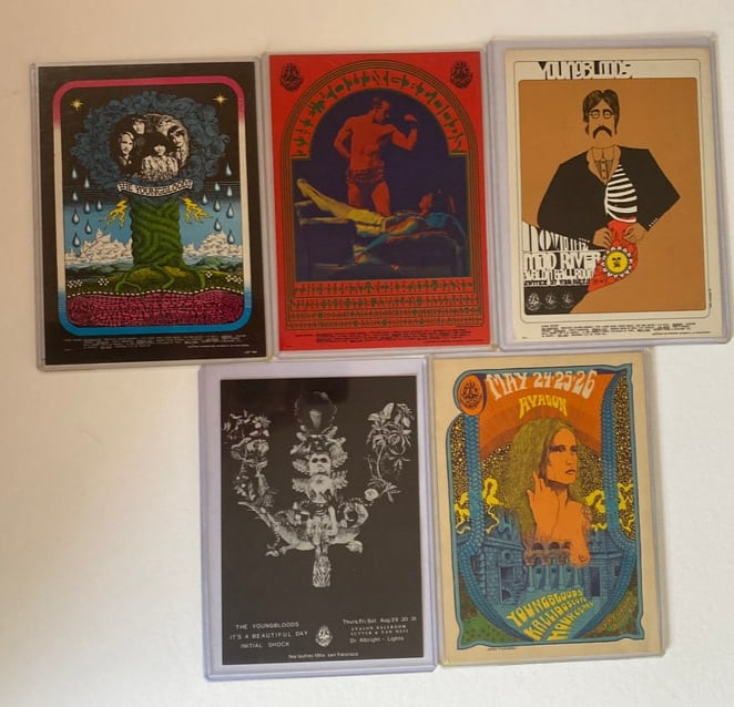 Youngbloods 1967 Family Dog Postcard Lot (5): 1st printings