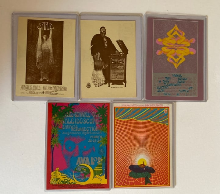 Family Dog 1967 Avalon Ballroom Concert Postcards (5): 1st printings