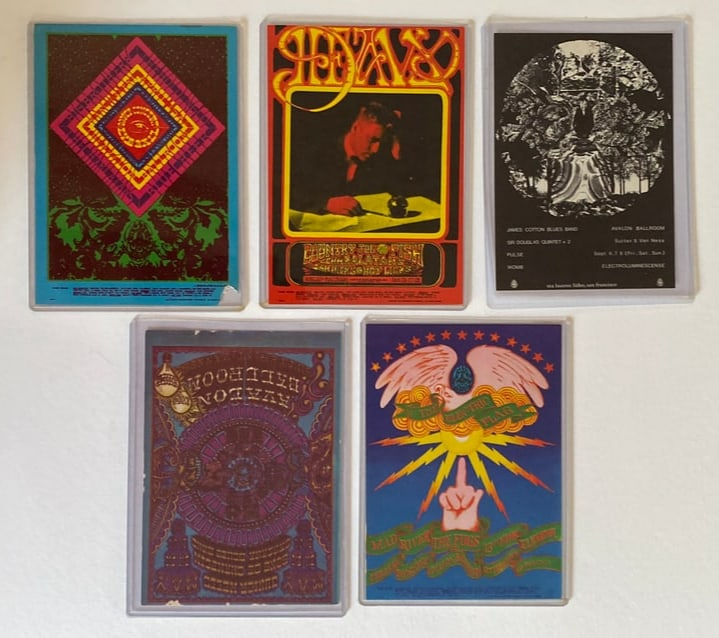 Family Dog 1967 Avalon Ballroom Concert Postcards (5): 1st Printings