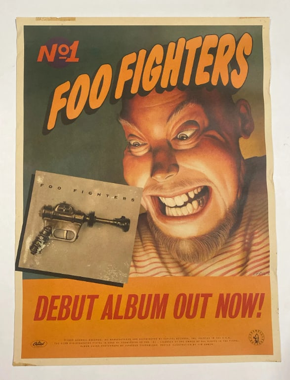 Foo Fighters 1995 Debut Album Poster 1st Printing: measures 24x18