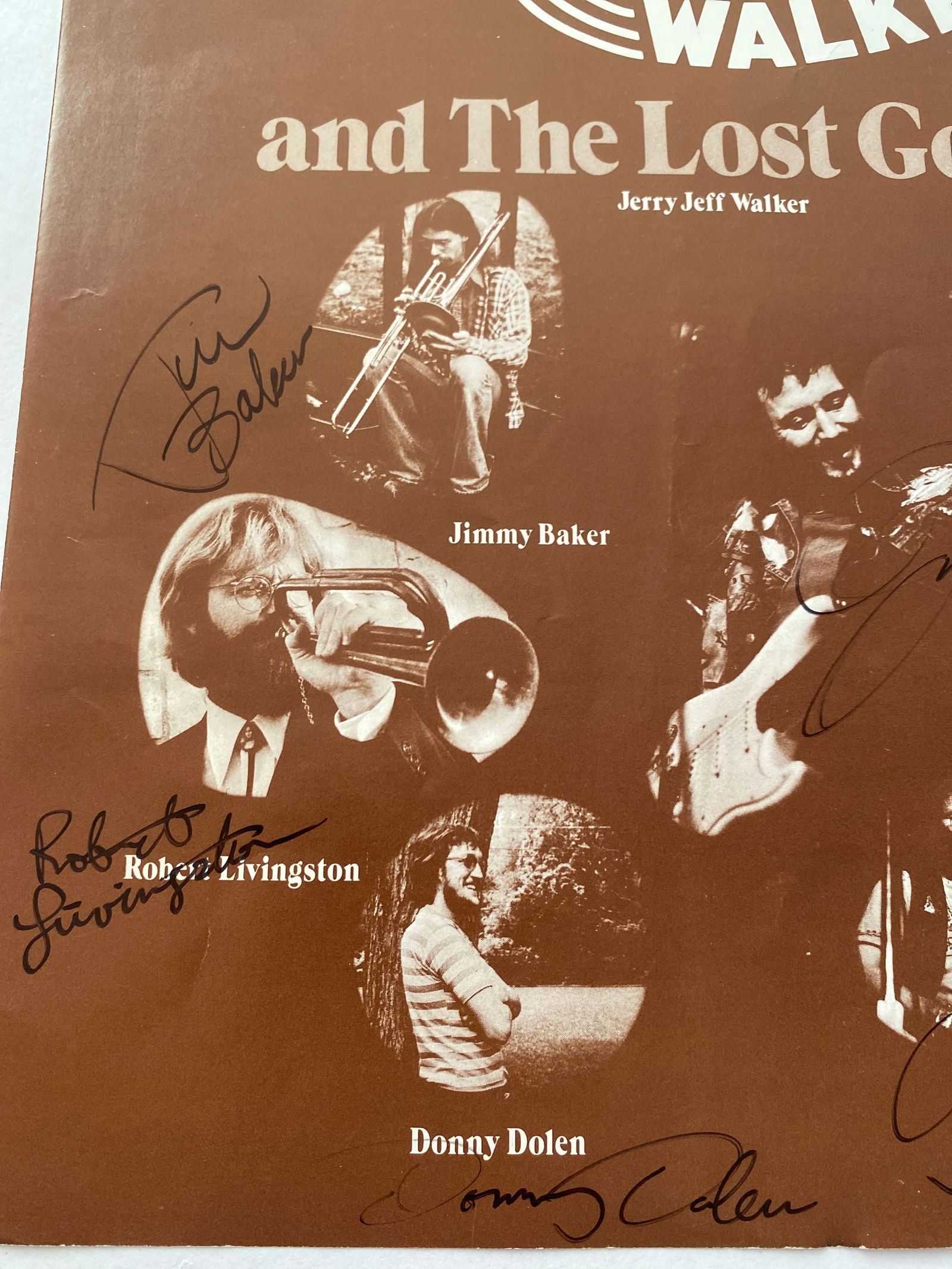 Jerry Jeff Walker Band Autographed Record Insert - 4
