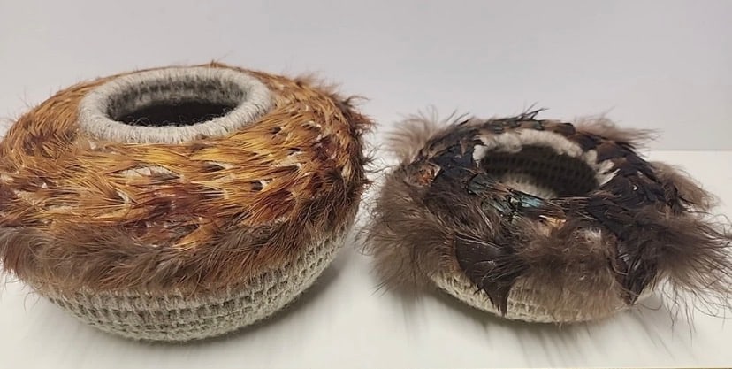 Mid 20th Century Native American Pomo Feather Baskets (1 of 5)