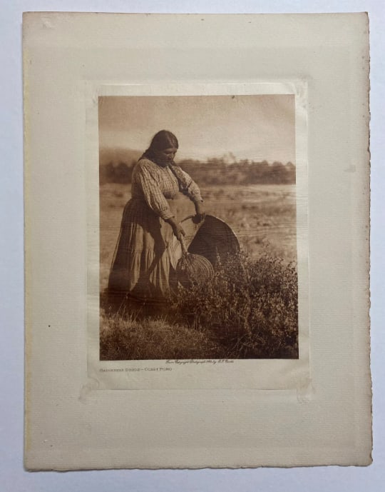 Edward Curtis 1924 Pomo CA Native American Photogravures: This listing is for a highly collectible 1924 original photogravure by Edward S. Curtis, titled Pomo Portfolio. This work is a significant entry from his masterwork, The North American Indian, documen