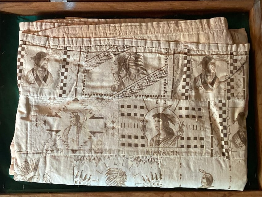 1870's Cigar Box Silk 120 Label Quilt: This is a museum-quality example of late 19th-century American folk art: a Cigar Box Silk Label Quilt featuring an extraordinary collection of 120 unique silk premiums. Originating from the 1870s, thi