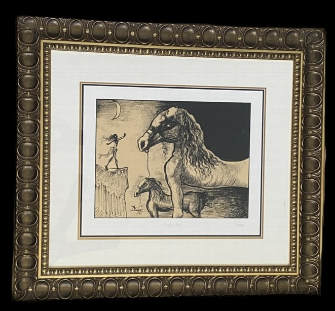 Salvador Dali Walt Disney Destino Sixty-One Lithograph: This lithograph is part of the celebrated Destino collection, the result of a legendary 1945–1946 collaboration between Salvador Dalí and Walt Disney. 1 Originally shelved due to post-war financial