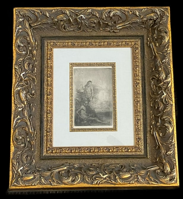 Rembrandt Van Rign 1646 Etching COA: A masterfully executed etching attributed to Rembrandt Harmenszoon van Rijn (1606–1669), one of the greatest visual artists in the history of art. This piece, dated 1646, depicts a characteristic
