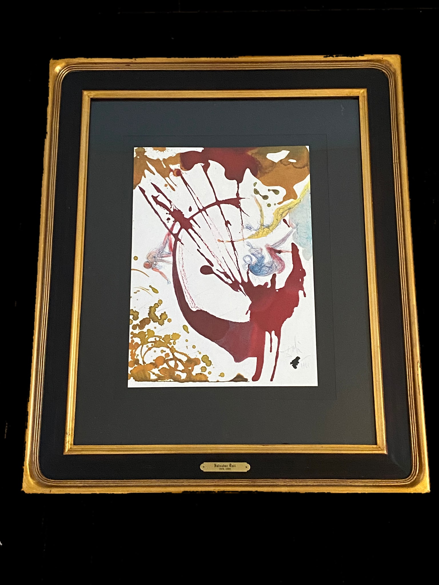 Salvador Dali Hand Signed 1969 Biblia Sacra Lithograph: his striking color lithograph is a centerpiece from Salvador Dalí’s legendary 1969 "Biblia Sacra" suite, a monumental series of 105 works commissioned by Giuseppe Albaretto that stands as one of th