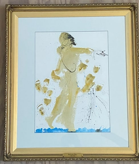 Salvador Dali Jesus Walking on the Water Lithograph: This striking color lithograph, titled "Iesus super mare ambulans" (Jesus Walking on the Water), is a significant work from Salvador Dalí’s monumental Biblia Sacra suite (1967–1969). The piece