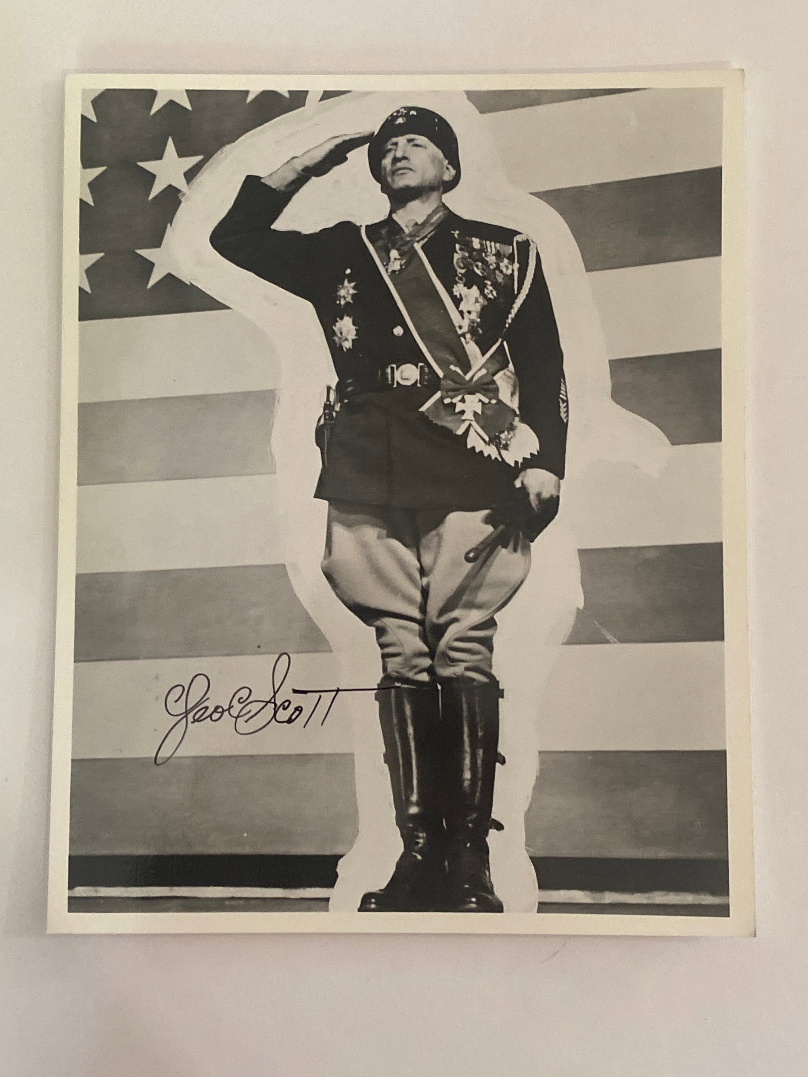 George C Scott Patton Autographed Patton Photo: measures 8x10