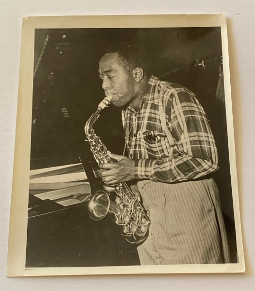 Charlie Parker 1949 Original Photograph: Original 1949 photograph of Charlie Parker, capturing the legendary jazz saxophonist during a pivotal era in bebop history. Measures 8x10
