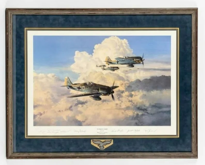 Gathering Storm WW2 German Airforce Signed Lithograph COA: Measures 36.5x29