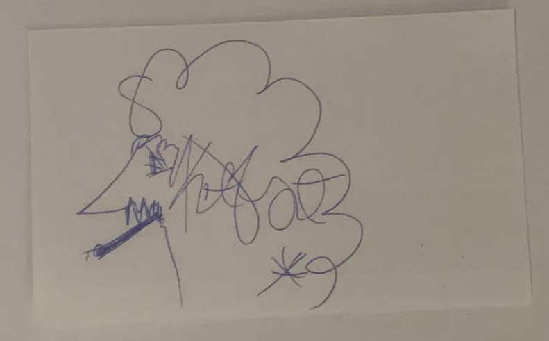 Kurt Vonegut Author Signed Drawing (1 of 1)