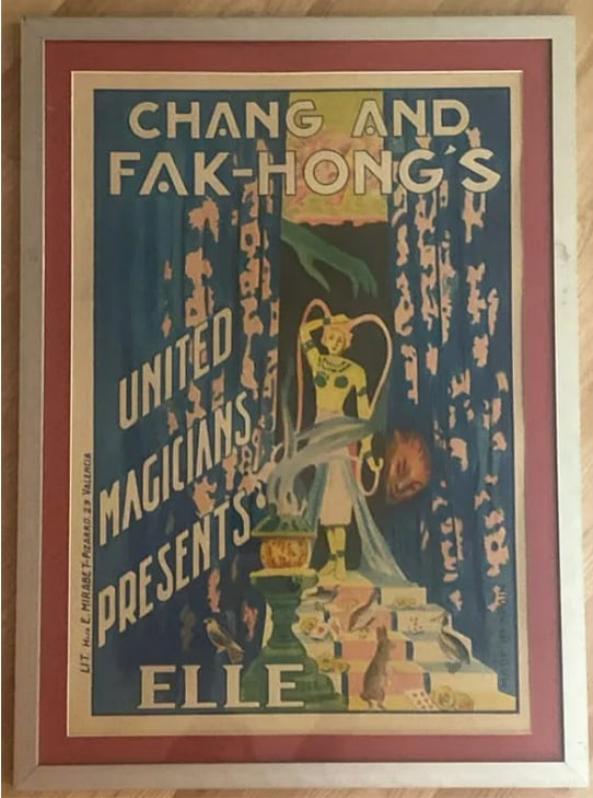 Chang and Fak Hongs United Magicians Lithograph Poster: First printing measures 29X 21.25