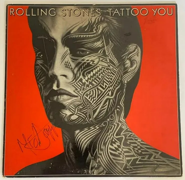 Mick Jagger Autographed Rolling Stones Album: An exceptional piece of rock and roll history, this lot features a Rolling Stones album cover boldly hand-signed by the legendary frontman Mick Jagger.