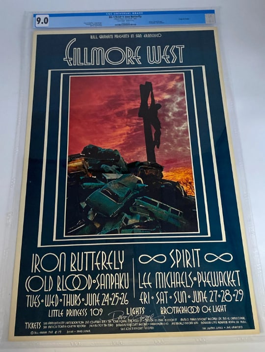 David Singer Signed 1969 Iron Butterfly Concert Poster (1 of 2)