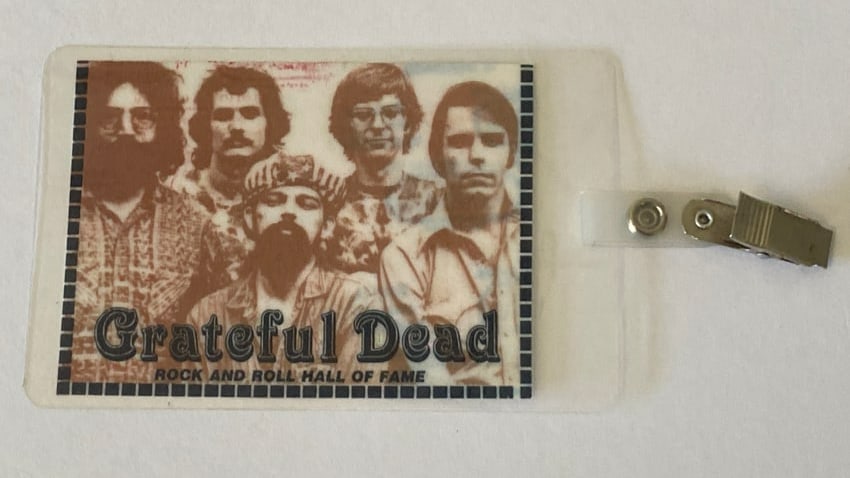 Grateful Dead Rock and Roll Hall of Fame Backstage Pass: Backstage pass from the Rock and Roll Hall of Fame associated with Grateful Dead, representing a significant moment in music history.