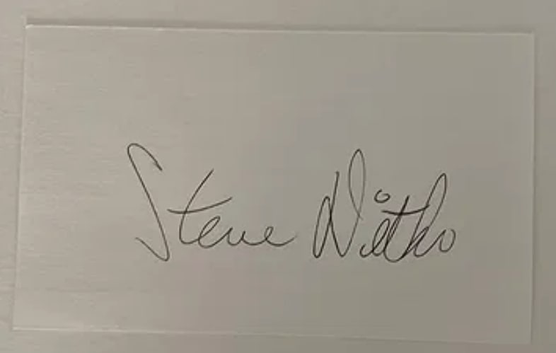Steve Ditko Signed Index Card: A rare and incredibly desirable piece of comic book history, this lot features an authentic hand-signed index card by the legendary artist and writer Steve Ditko (1927–2018).Ditko is famously reclus