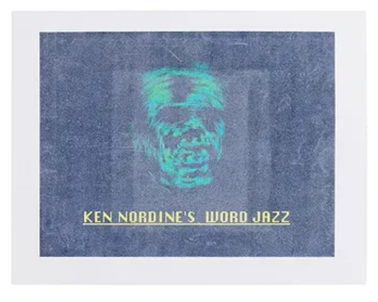 Jerry Garcia Created Original Digital Art Prints: original work of computer art created by Jerry Garcia, inspired by voice-over actor Ken Nordine's 1957 album, Word Jazz. The works were printed from Jerry's computer for "Big Steve" Parish. This is di