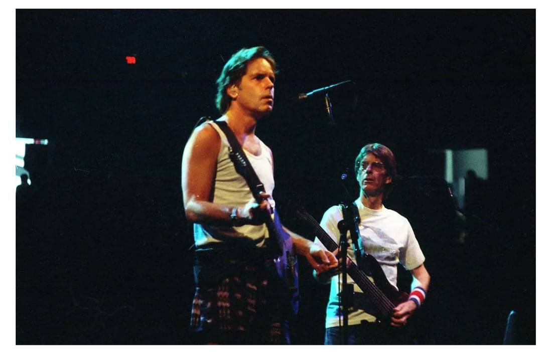 Bob Weir Grateful Dead Original Ebet Roberts Photo Negative: This lot features an original photographic negative by Ebet Roberts depicting Bob Weir and Phil Lesh performing live with the Grateful Dead at the Knickerbocker Arena in Albany, New York in 1995. The 