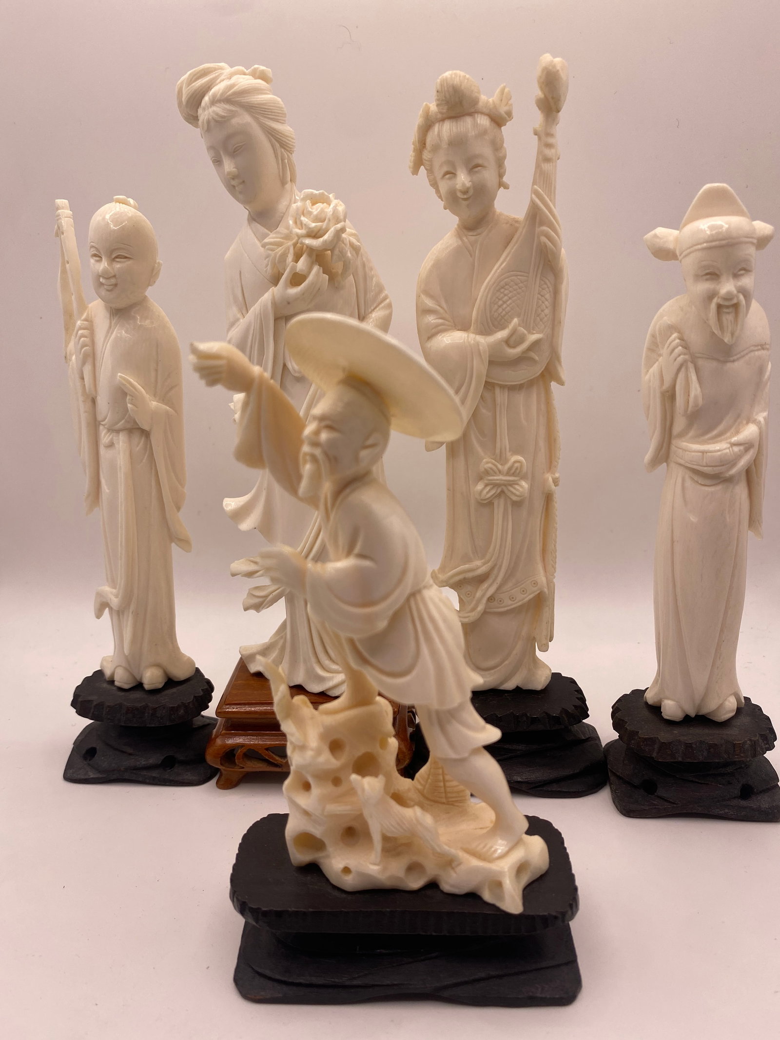 Antique Chinese Bone Statue Lot (1 of 3)