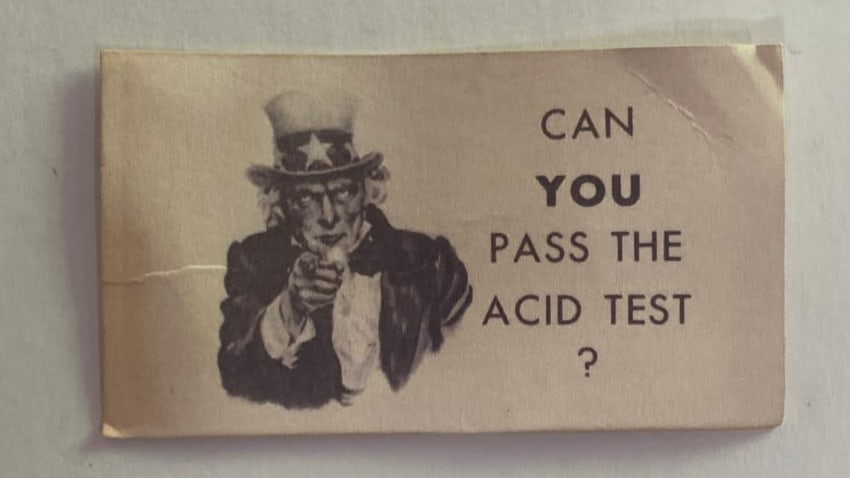 Merry Pranksters Original 1966 Card: Original 1966 card tied to the Merry Pranksters and the rise of psychedelic happenings and experimental gatherings.