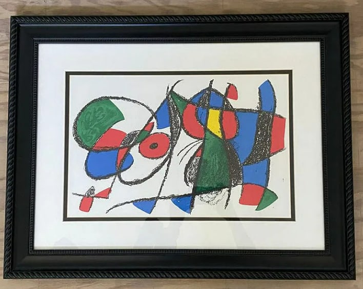 Joan Miro Original Lithograph COA: This original lithograph by Surrealist icon Joan Miró demonstrates his "automatic drawing" technique, where the artist allowed his hand to move freely to create poetic, abstract forms. Miró’s work