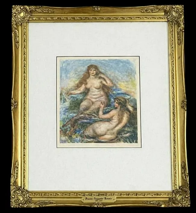 Pierre Auguste Renoir 1919 Original Copper Plate Lithograph COA: This original lithograph was pulled from a copper plate created by Renoir in 1919, the final year of his life. Despite his physical struggles in his later years, Renoir’s work never lost its sense o