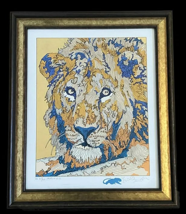 Guillaume Azoulay Sagesse Lion Etching Signed 205/250: These lots feature signature etchings by Guillaume Azoulay, a contemporary master of line art. Azoulay is known for his ability to convey incredible movement and energy through thousands of meticulous