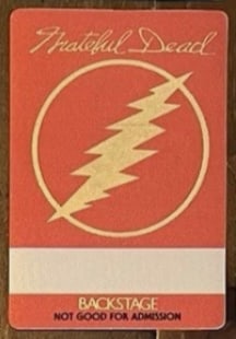 Grateful Dead Backstage Pass: Offered is an original, vintage backstage pass from the Grateful Dead’s legendary touring history.