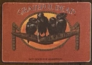 Grateful Dead Backstage Pass: Offered is an original, vintage backstage pass from the Grateful Dead’s legendary touring history.