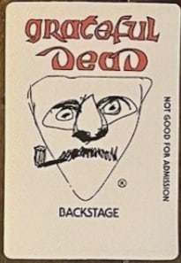 Grateful Dead Backstage Pass: Offered is an original, vintage backstage pass from the Grateful Dead’s legendary touring history.